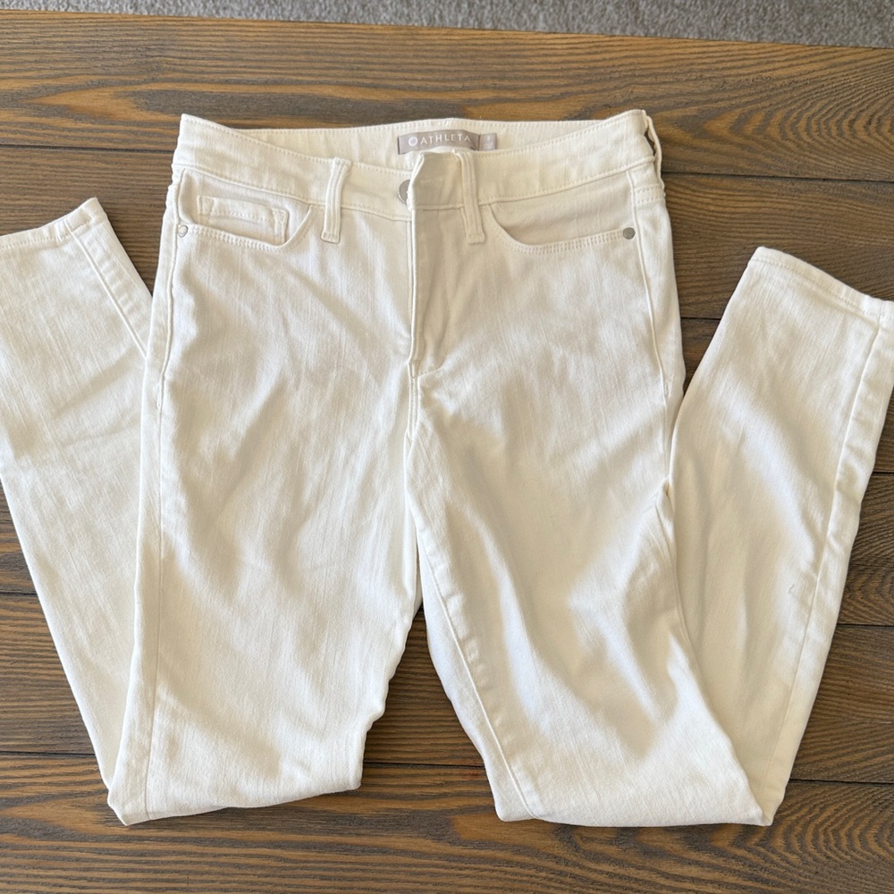 Athleta Women's Cream Skinny Jeans